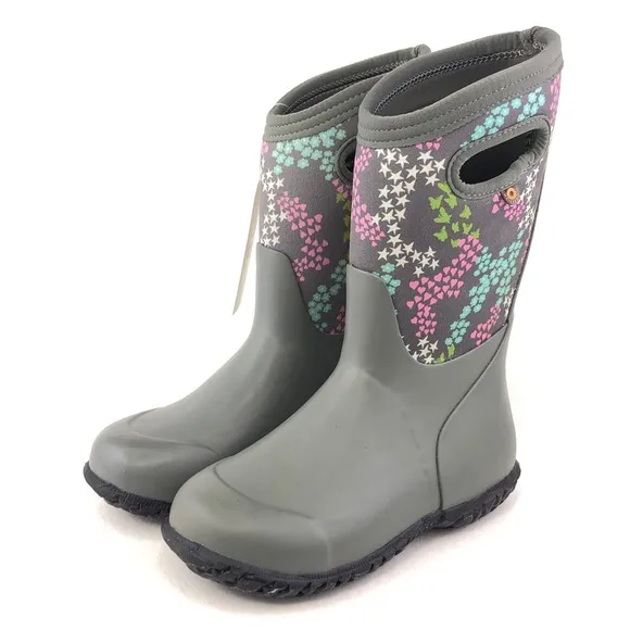 Bogs York Star Heart Rubber Winter Snow Boots Kids 1