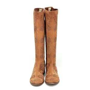 Bohemian Boots, ANTHROPOLOGIE, Suede, Tan, Size 7.5 (EU) 38