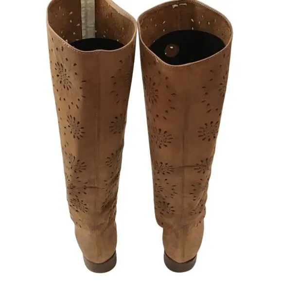 Bohemian Boots, ANTHROPOLOGIE, Suede, Tan, Size 7.5 (EU) 38
