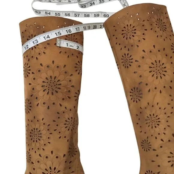 Bohemian Boots, ANTHROPOLOGIE, Suede, Tan, Size 7.5 (EU) 38