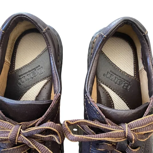 Born Crown Derby Brown Leather Lace Up Sneakers 7.5