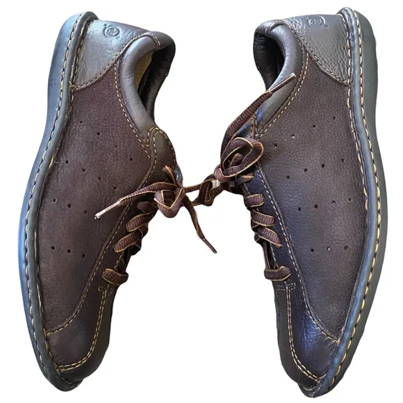 Born Crown Derby Brown Leather Lace Up Sneakers 7.5