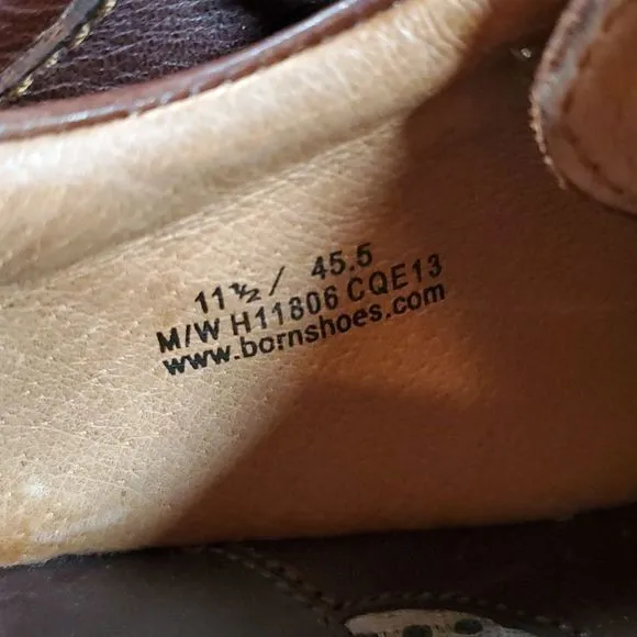 BORN H11806 Mens Ridgeway Cinnamon Brown Leather Oxfords Shoes Size‎ 11½