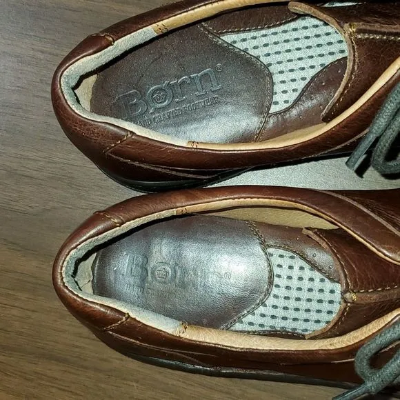 BORN H11806 Mens Ridgeway Cinnamon Brown Leather Oxfords Shoes Size‎ 11½