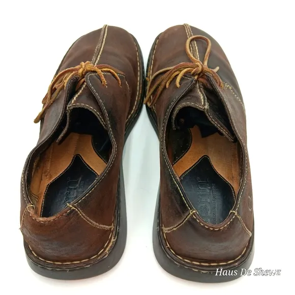 Born Mens Brown Lace Up Oxford Casual Genuine Leather Shoes sz 10.5