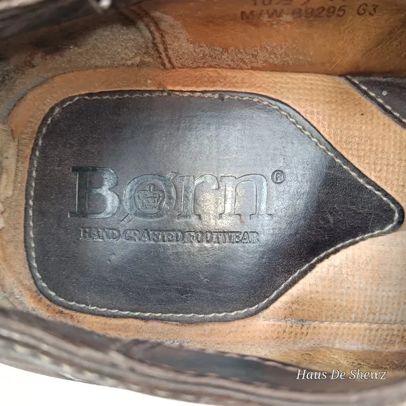 Born Mens Brown Lace Up Oxford Casual Genuine Leather Shoes sz 10.5