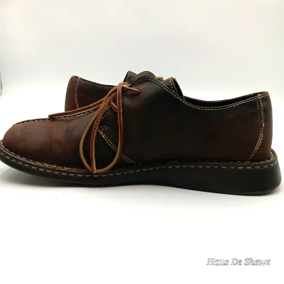 Born Mens Brown Lace Up Oxford Casual Genuine Leather Shoes sz 10.5
