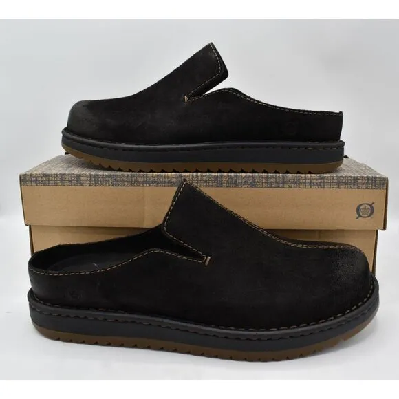 Born Mens Size 13 Jude Black Distressed Leather Slip On Mules Shoes