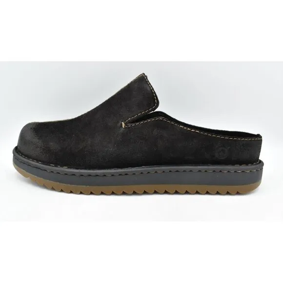 Born Mens Size 13 Jude Black Distressed Leather Slip On Mules Shoes