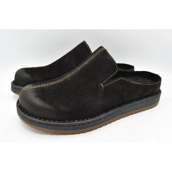 Born Mens Size 13 Jude Black Distressed Leather Slip On Mules Shoes