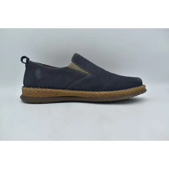 Born Mens Size 8.5 Bryson Dark Blue Distressed Leather Slip On Casual Shoes