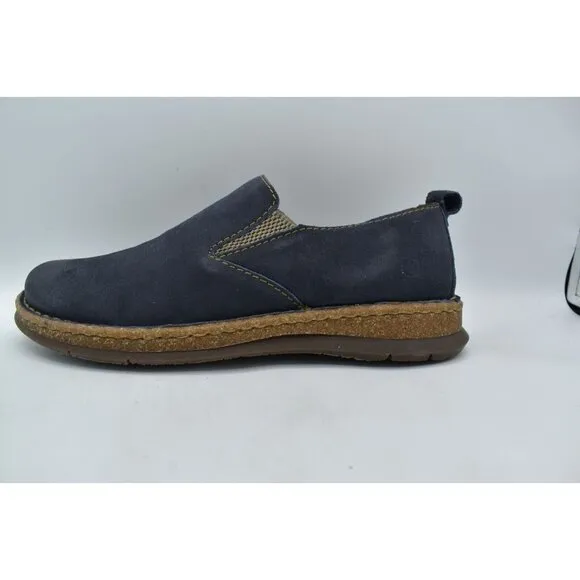 Born Mens Size 8.5 Bryson Dark Blue Distressed Leather Slip On Casual Shoes