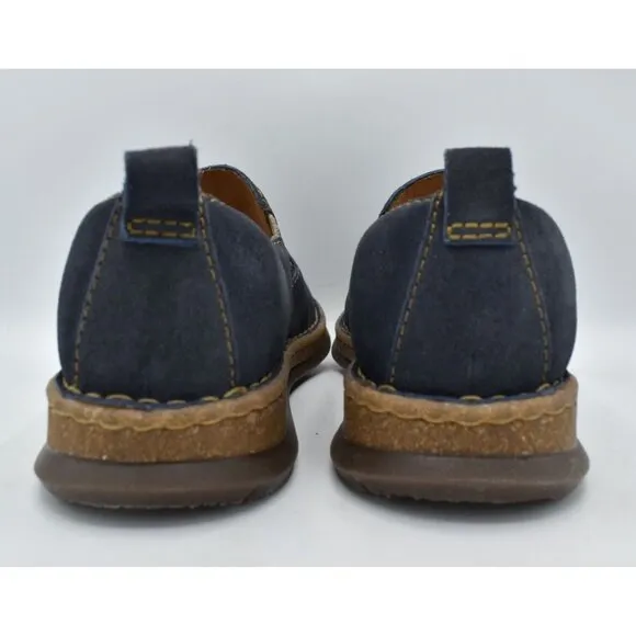 Born Mens Size 8.5 Bryson Dark Blue Distressed Leather Slip On Casual Shoes