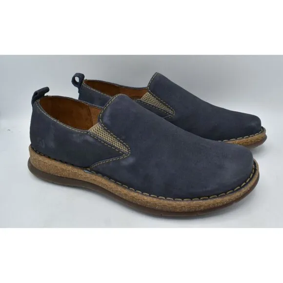 Born Mens Size 8.5 Bryson Dark Blue Distressed Leather Slip On Casual Shoes