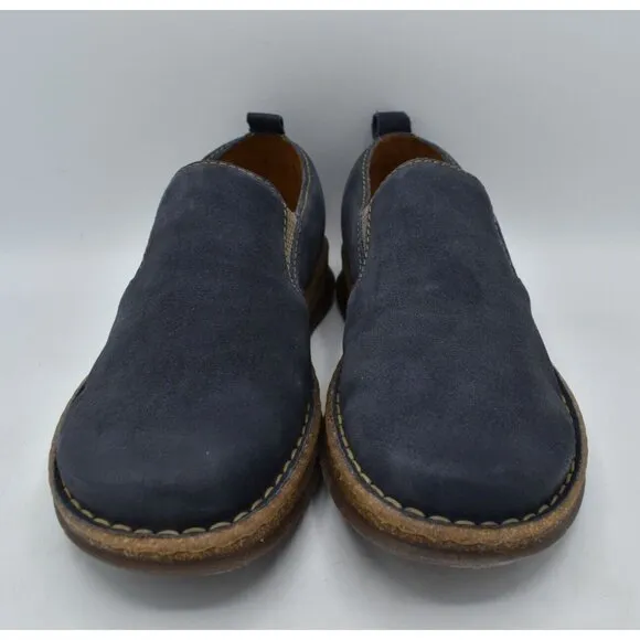 Born Mens Size 8.5 Bryson Dark Blue Distressed Leather Slip On Casual Shoes