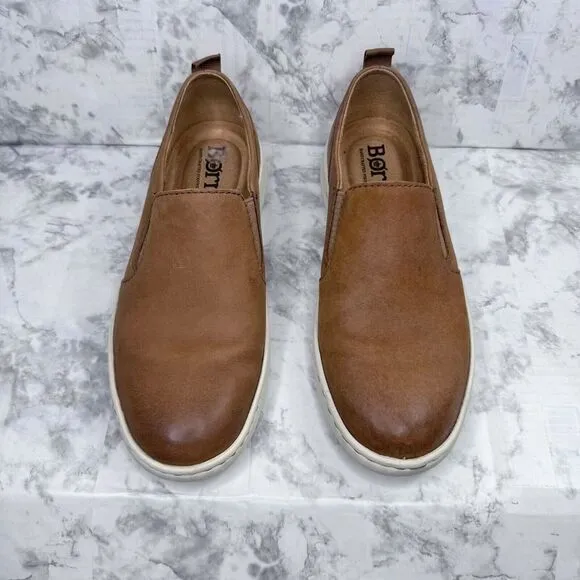 Born Mens Size 8M Morgan Slip On Shoes Terra Brown‎ Leather Comfort Casual