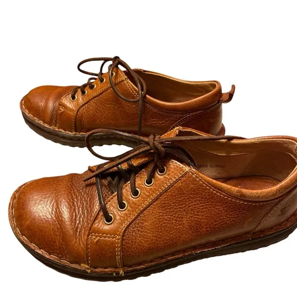 Born Shoes Women's 7.5 M Ravine Oxford Brown Leather Lace Up Low Top W9440