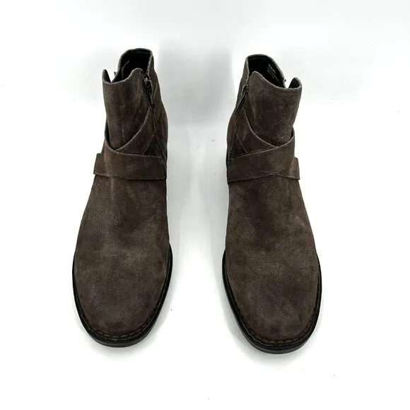 BORN Women's Brown Trinculo Zipper Leather Suede Nubuck Ankle Boots Shoes 11