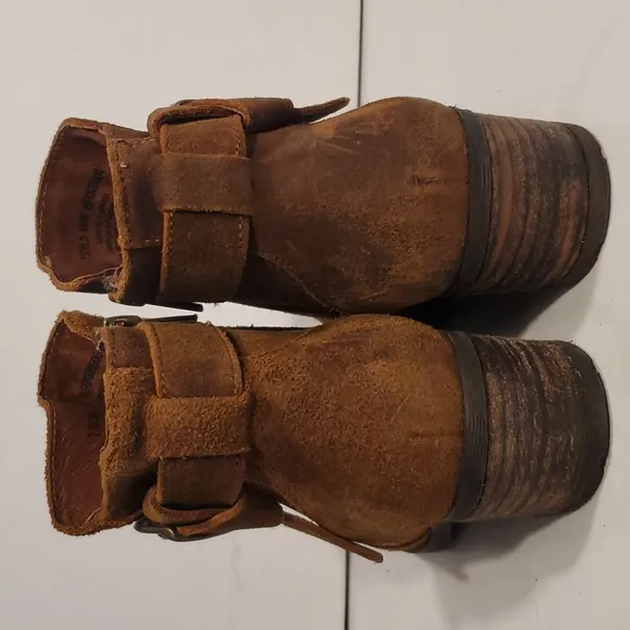 Born Womens Morocco Ankle Boots Rust Brown Suede Buckle Strap Size 7.5M NWOT'S