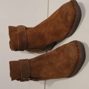 Born Womens Morocco Ankle Boots Rust Brown Suede Buckle Strap Size 7.5M NWOT'S