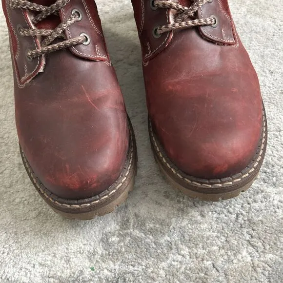 Bos. &amp; Co. Boots Womens 40 Holding Red Suede Zipper Sherpa Shearling Lining US 9