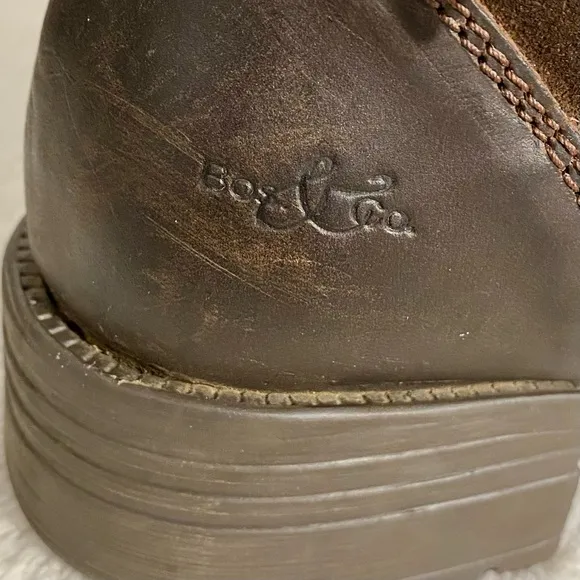 Bos &amp; Co Sahara Brown Leather &amp; Suede Boots Size 40 EU (9-9.5 US) Wool Lined