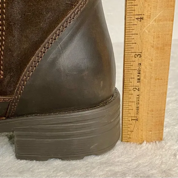 Bos &amp; Co Sahara Brown Leather &amp; Suede Boots Size 40 EU (9-9.5 US) Wool Lined