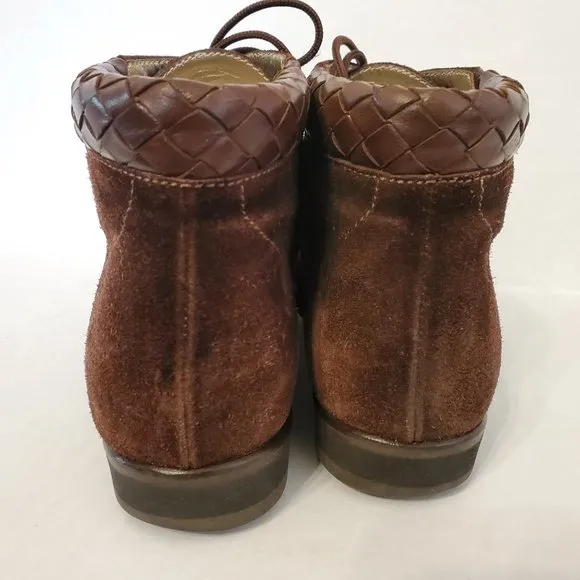 Bottega Veneta Vintage Intrecciato Suede Ankle Boots 37