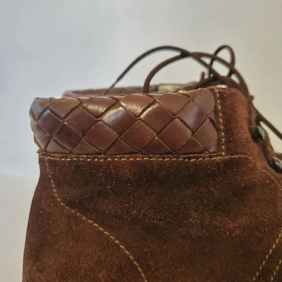 Bottega Veneta Vintage Intrecciato Suede Ankle Boots 37