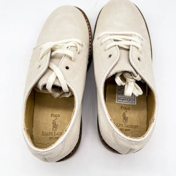 Boys brand new in box Ralph Lauren white buc shoes