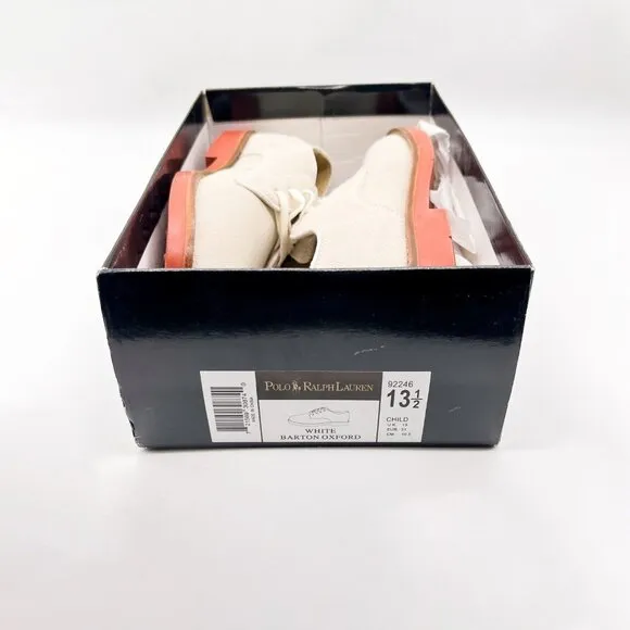Boys brand new in box Ralph Lauren white buc shoes