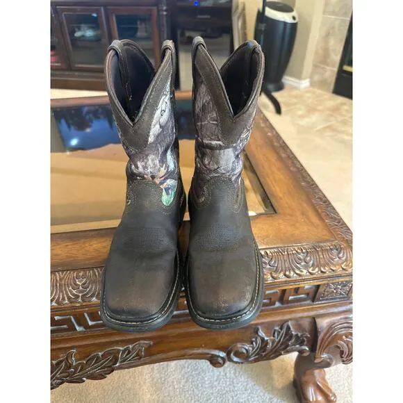 Boys Rocky Brown Leather Waterproof Western Boots. Size 3.5