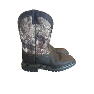 Boys Rocky Brown Leather Waterproof Western Boots. Size 3.5