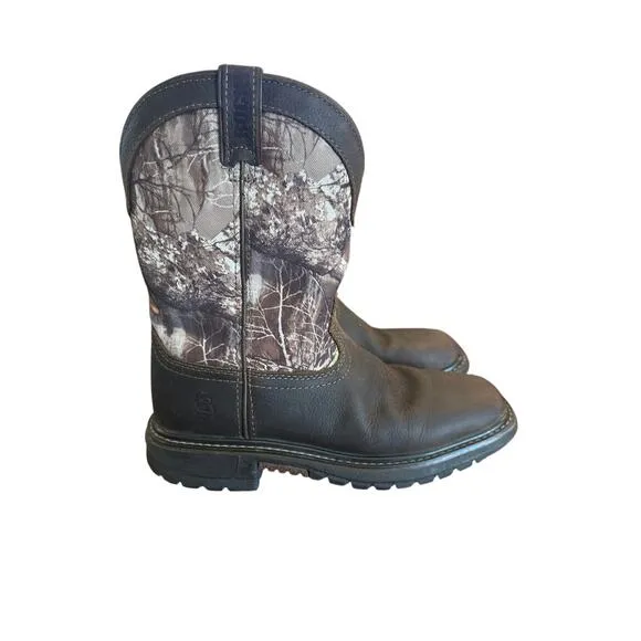 Boys Rocky Brown Leather Waterproof Western Boots. Size 3.5