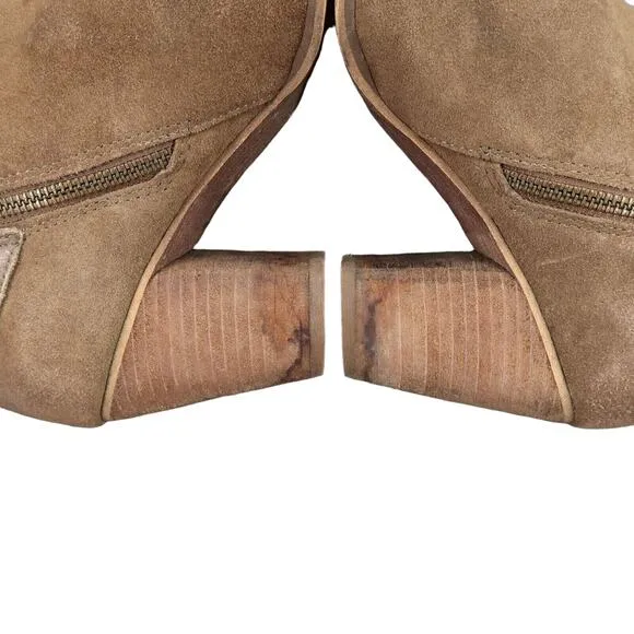 Bp Shoes Womens 8.5 Ankle Boot Fashion Leather Stack Heel Buckle Strap Zip Brown
