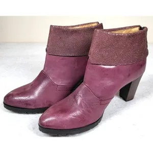 Brako Women's Purple Leather Snakeskin Zipper Boots Heels EU 39/ US 8.5