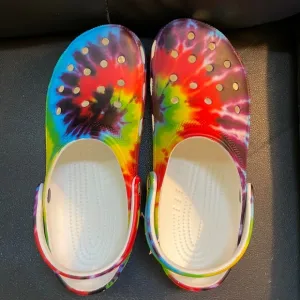 Brand new Crocs Classic tie dye graphic clog Mens 10 Womens 12 NICE!
