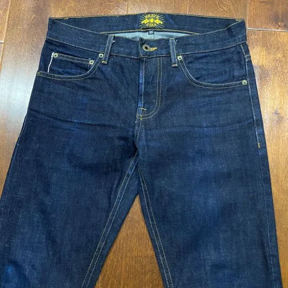 Brave Star Selvedge Skinny Japanese Raw Denim Blue Jeans USA Made Men's 30 x 34