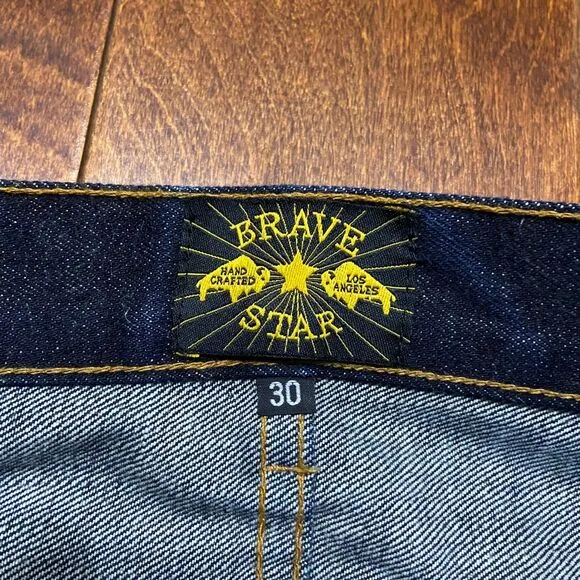 Brave Star Selvedge Skinny Japanese Raw Denim Blue Jeans USA Made Men's 30 x 34