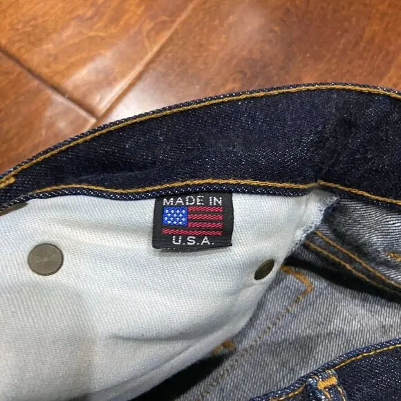 Brave Star Selvedge Skinny Japanese Raw Denim Blue Jeans USA Made Men's 30 x 34
