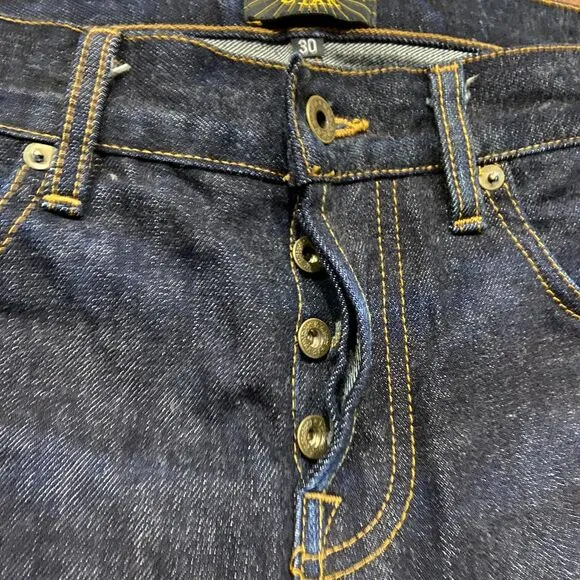 Brave Star Selvedge Skinny Japanese Raw Denim Blue Jeans USA Made Men's 30 x 34