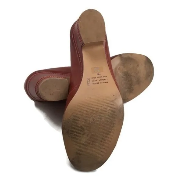 Bronx Cinnamon Brown Pep-Toe Heels