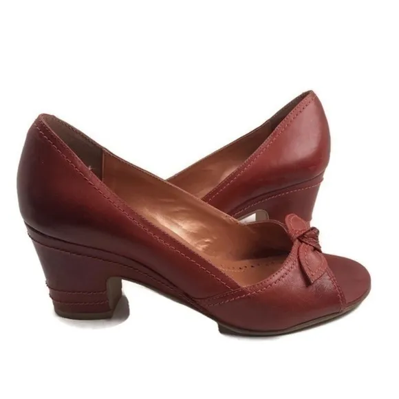 Bronx Cinnamon Brown Pep-Toe Heels