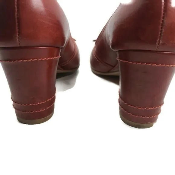 Bronx Cinnamon Brown Pep-Toe Heels