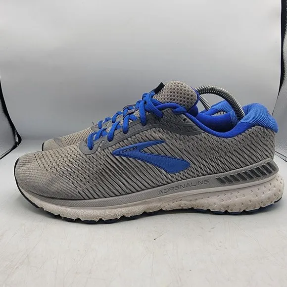 Brooks Adrenaline GTS 20 Mens 10 Gray Blue Athletic Shoes Casual 1103071D051