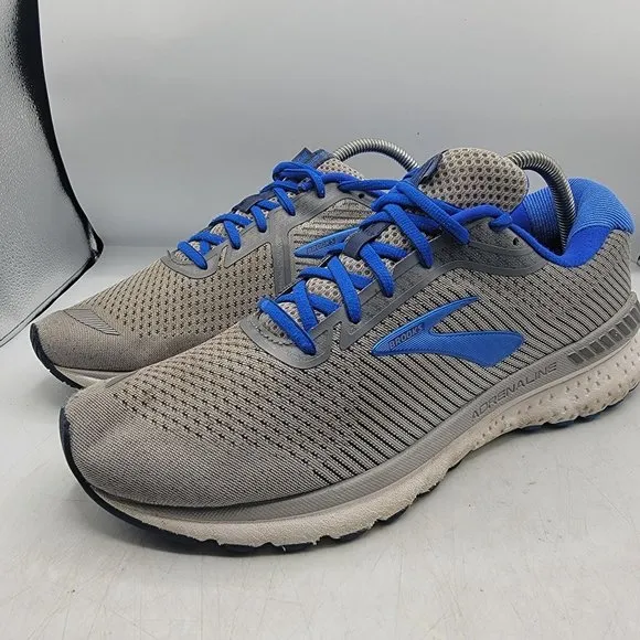 Brooks Adrenaline GTS 20 Mens 10 Gray Blue Athletic Shoes Casual 1103071D051
