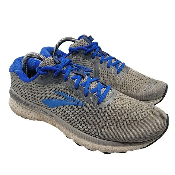 Brooks Adrenaline GTS 20 Mens 10 Gray Blue Athletic Shoes Casual 1103071D051