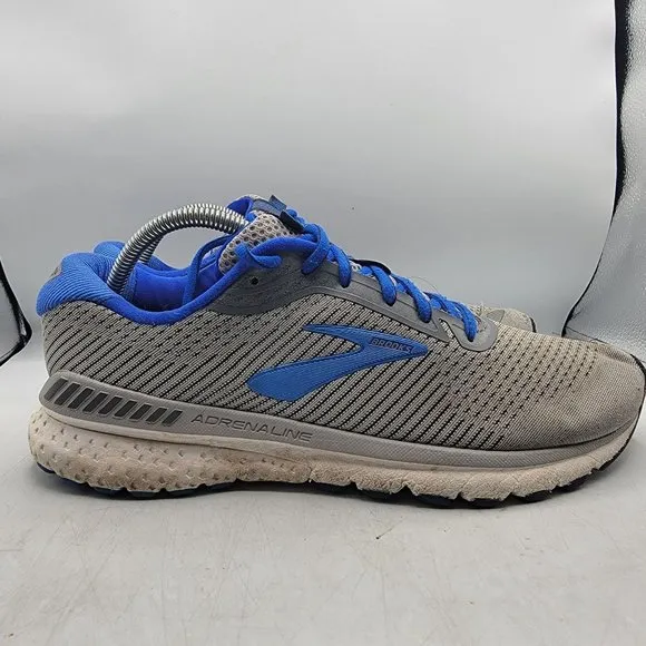 Brooks Adrenaline GTS 20 Mens 10 Gray Blue Athletic Shoes Casual 1103071D051
