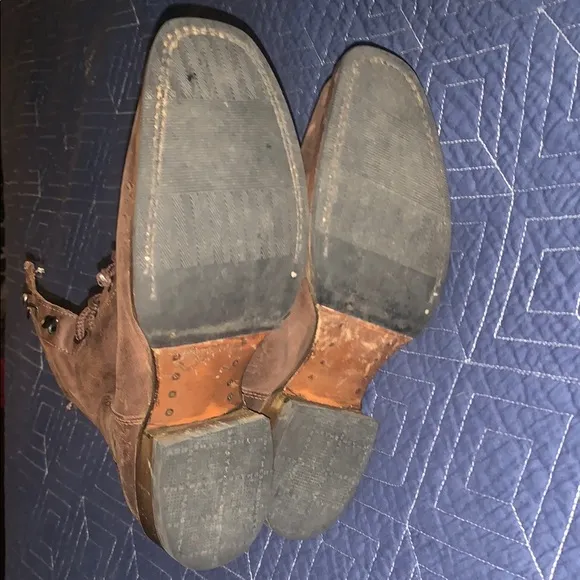 Brown Combat Moto Boots with Suede Finish