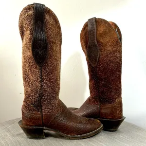 Brown leather &amp; Suede Cowboy Western Boots size 9 D